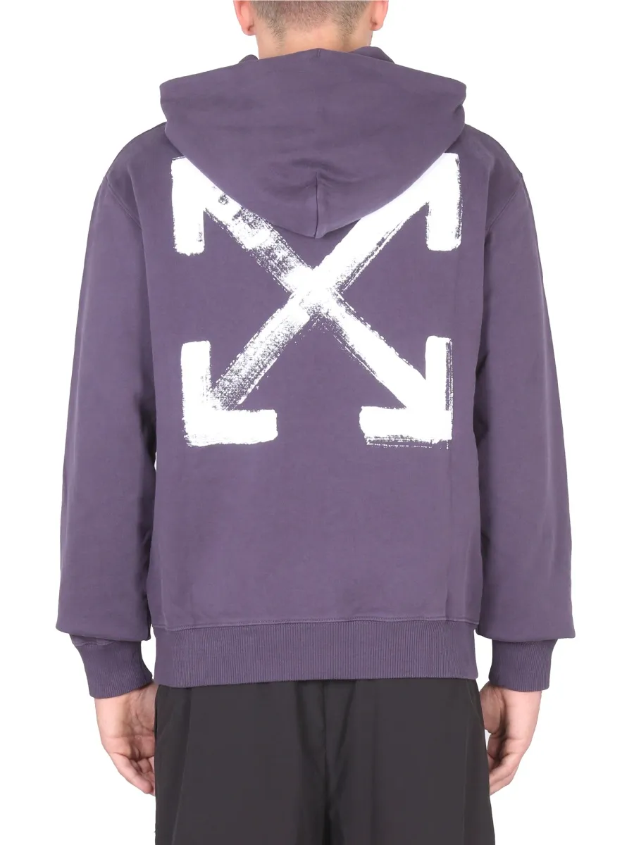 Arrows-Motif Drawstring Hoodie