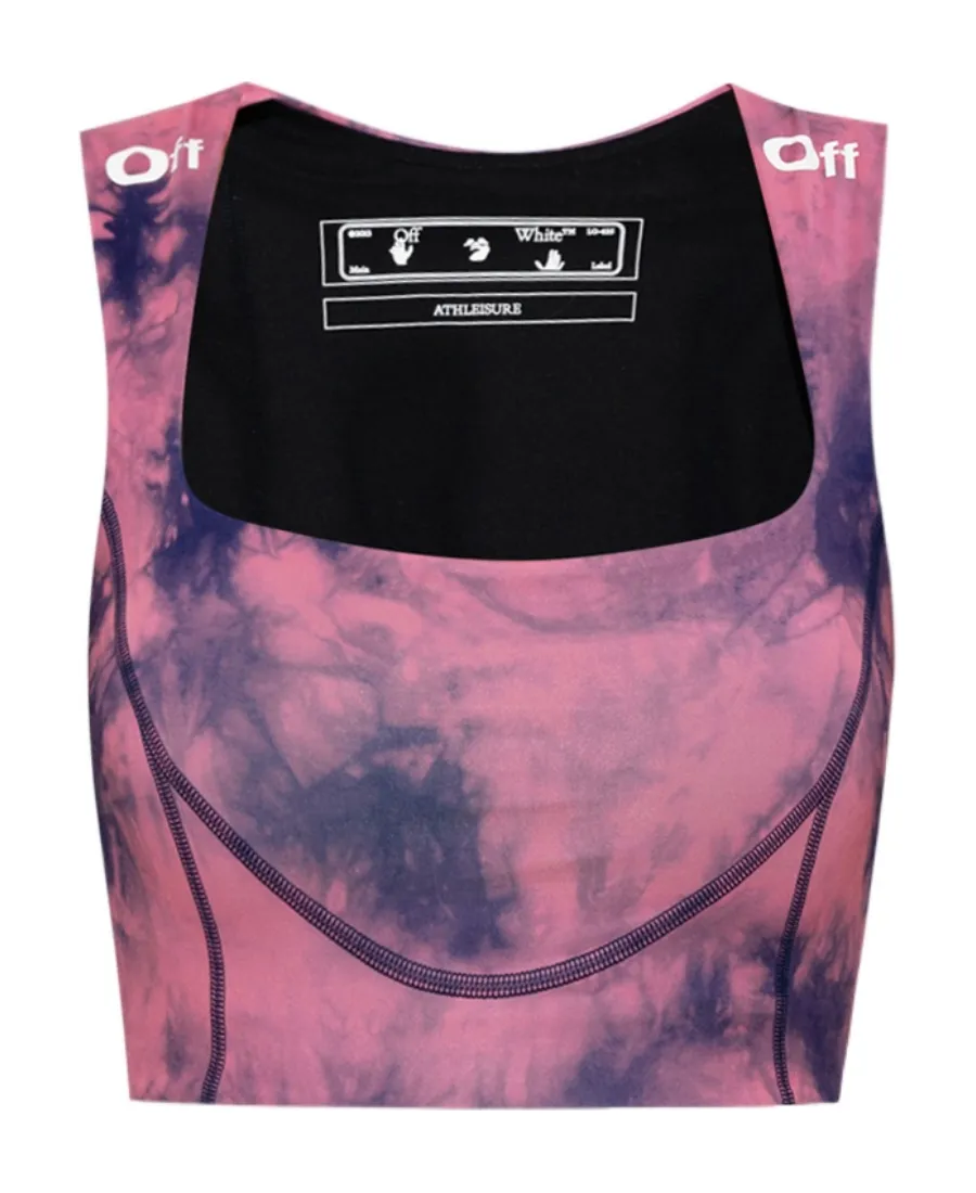 Tie-Dye Logo Printed Sports Bra