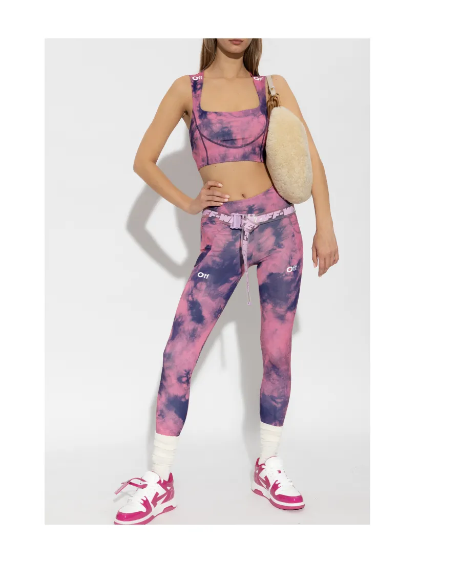 Tie-Dye Logo Printed Sports Bra