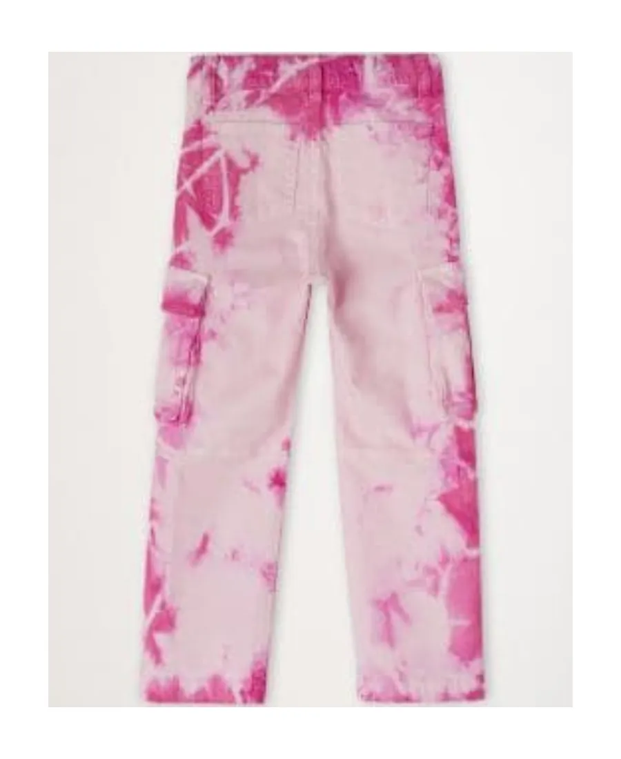 Tie Dye-Print Cargo Trousers