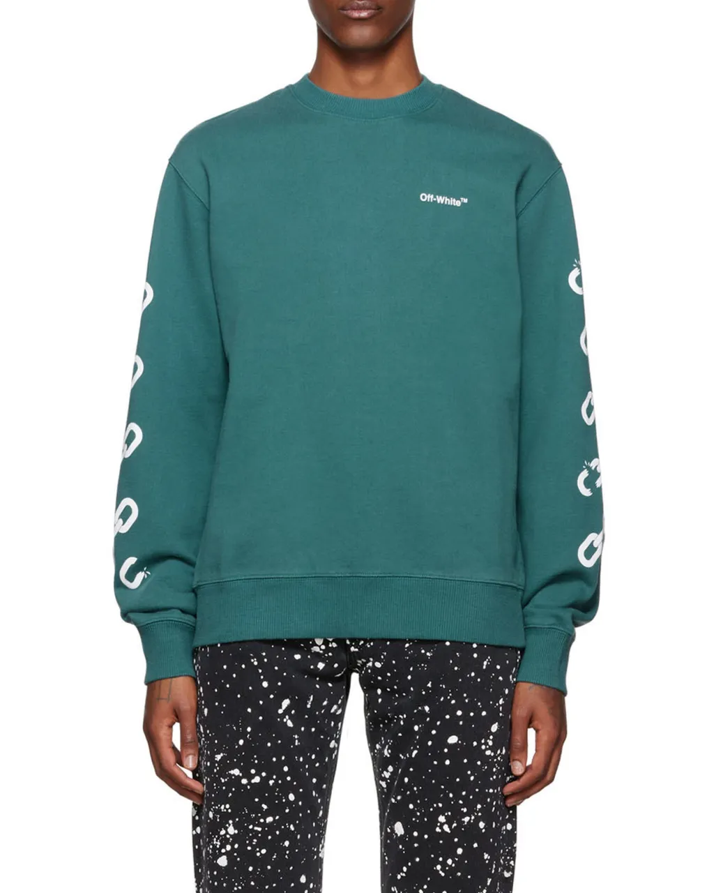 Chain Arrows Print Crew Neck Sweatshirt
