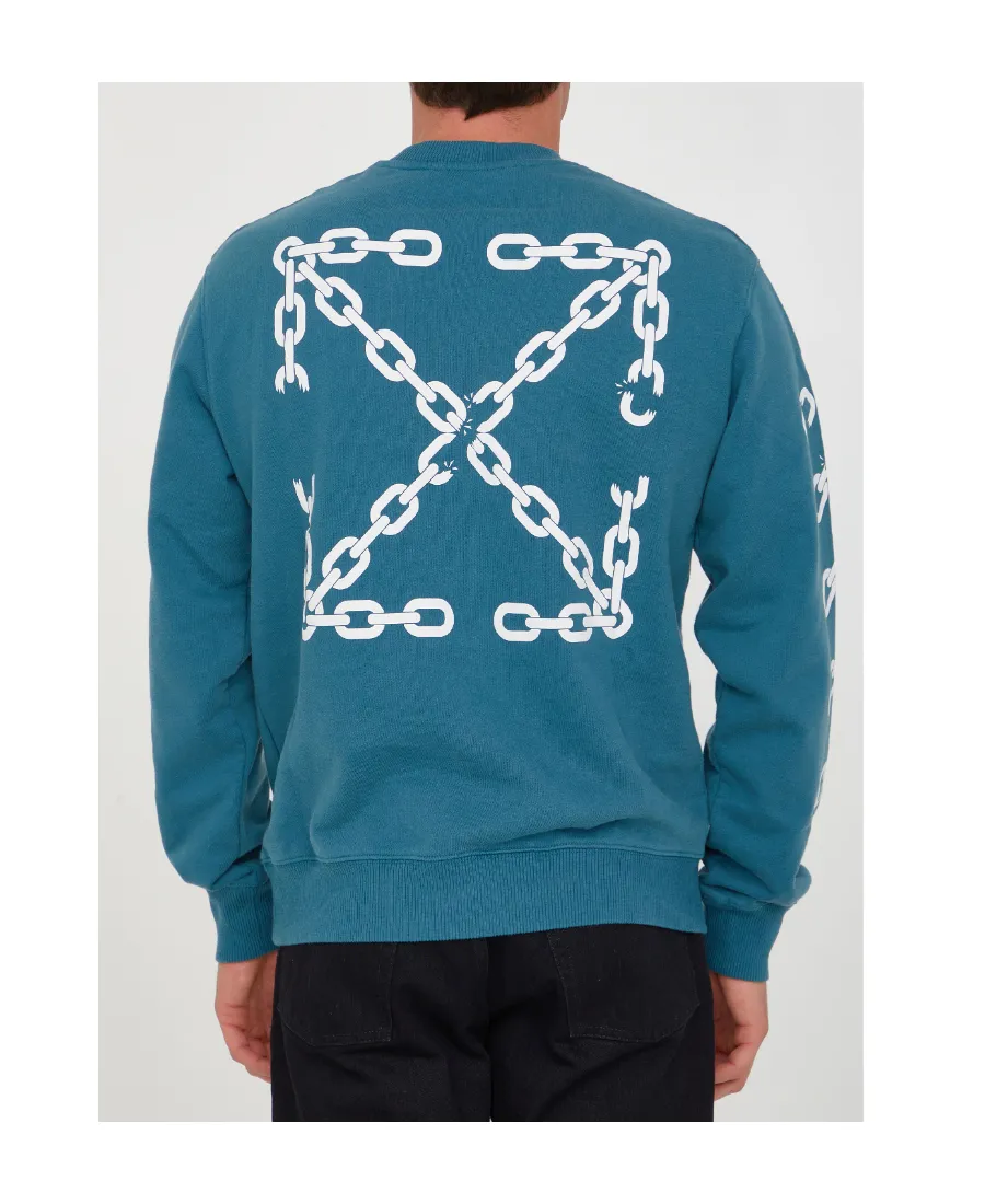 Chain Arrows Print Crew Neck Sweatshirt