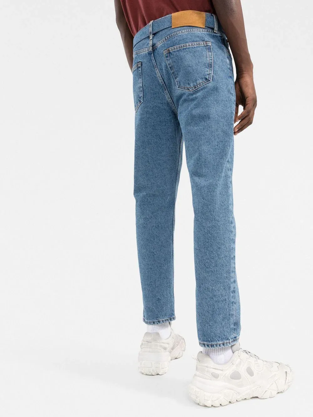 Belted Straight Leg Cropped Jeans