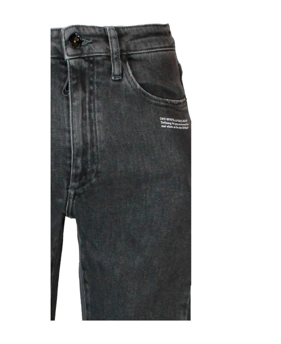 Logo Printed High Waist Skinny Jeans
