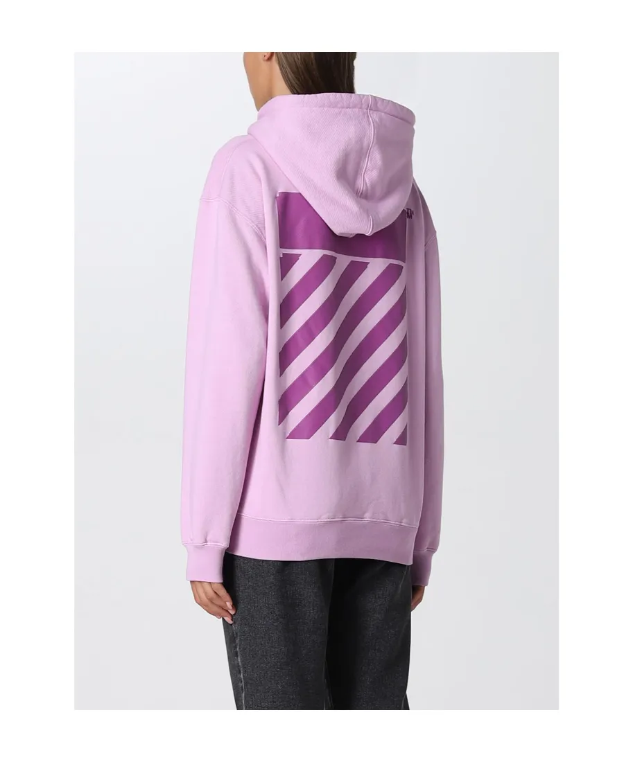 Diagonal Striped Hooded Sweatshirt