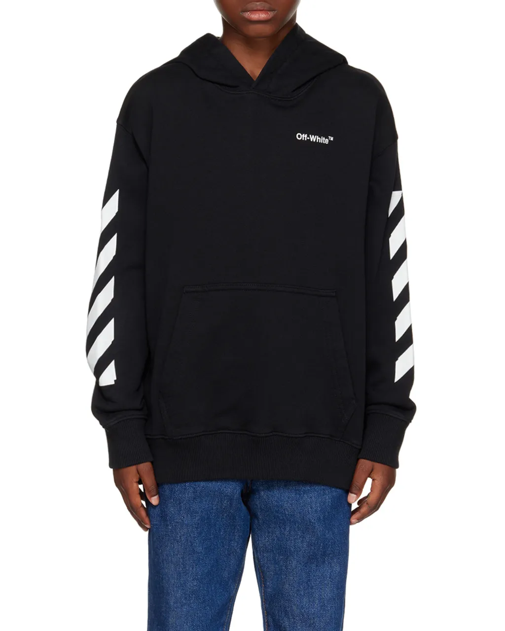 Logo Diag-Stripe Printed Hoodie