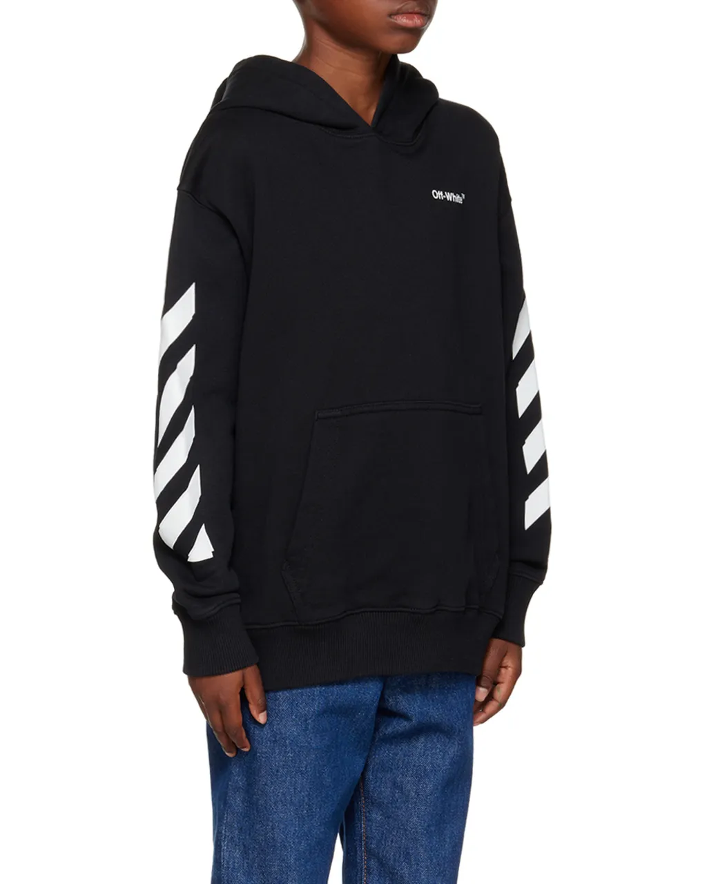 Logo Diag-Stripe Printed Hoodie