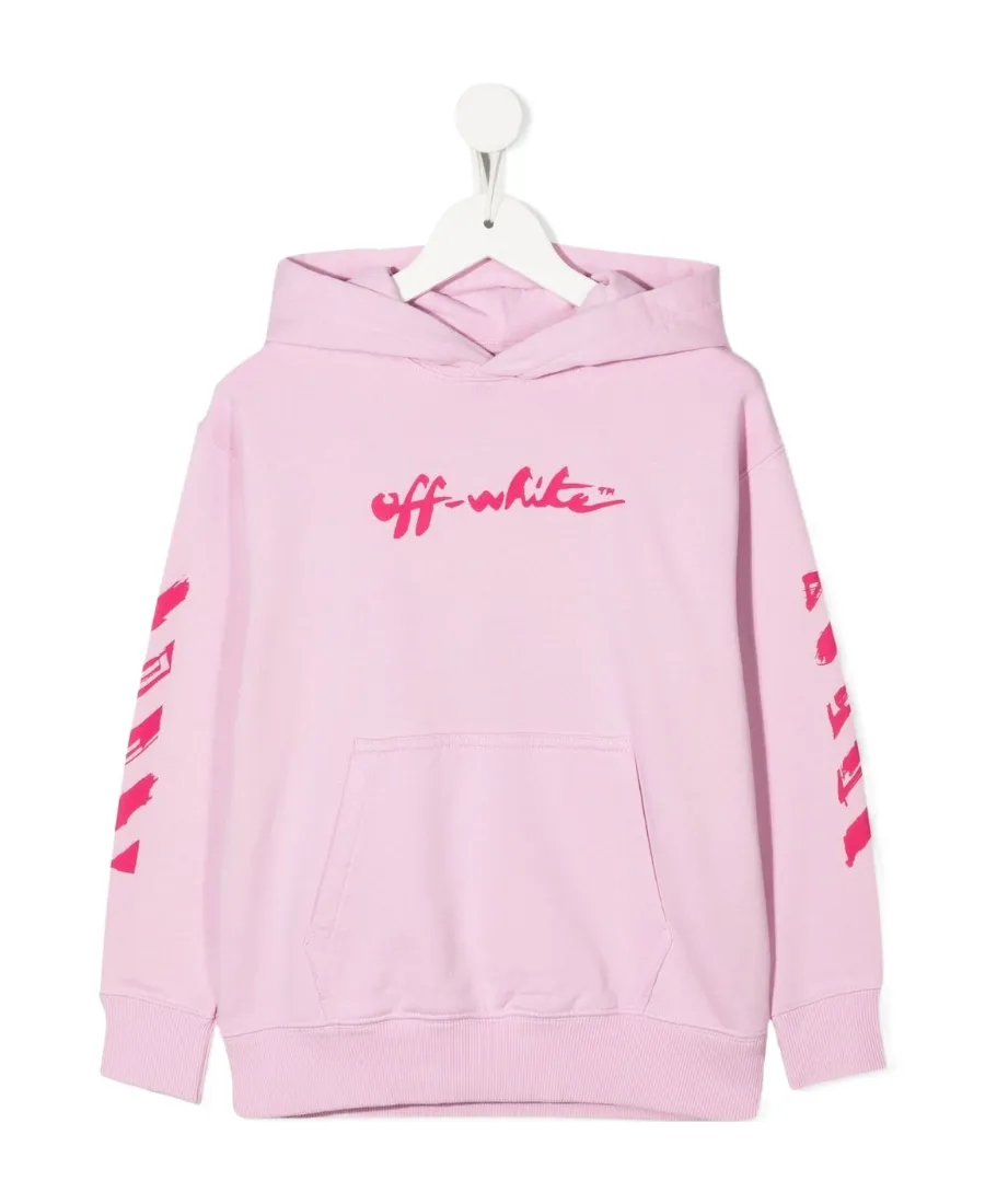 Logo Printed Long-Sleeved Hoodie