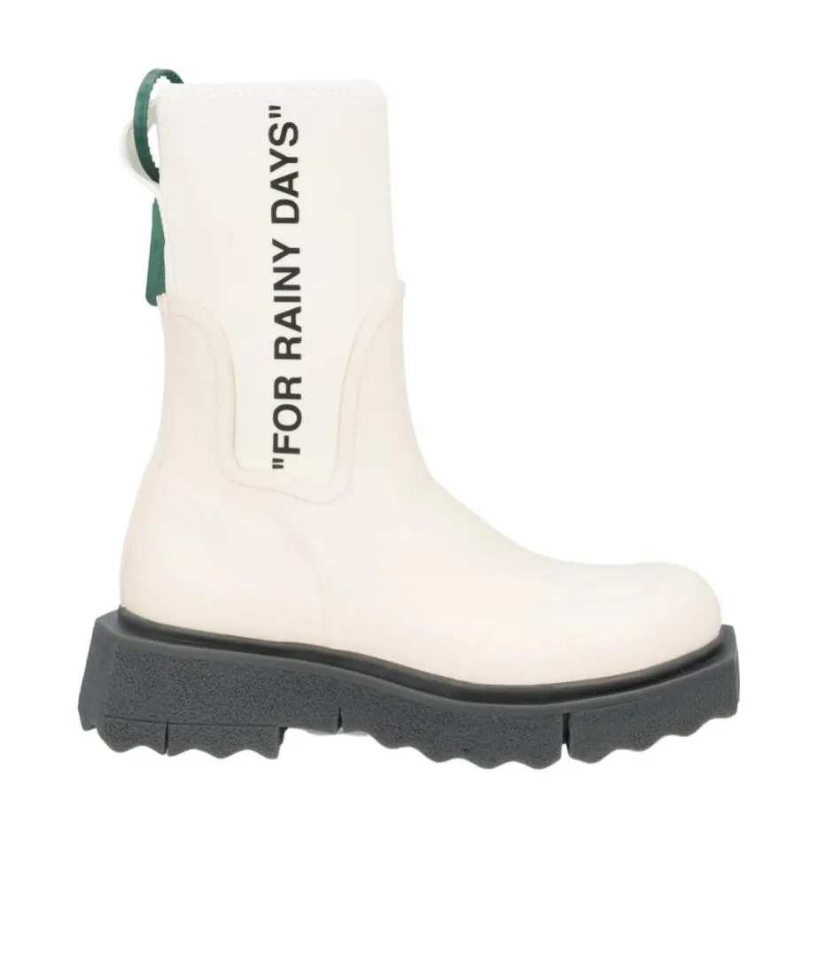 Slogan-Print Ankle Boots