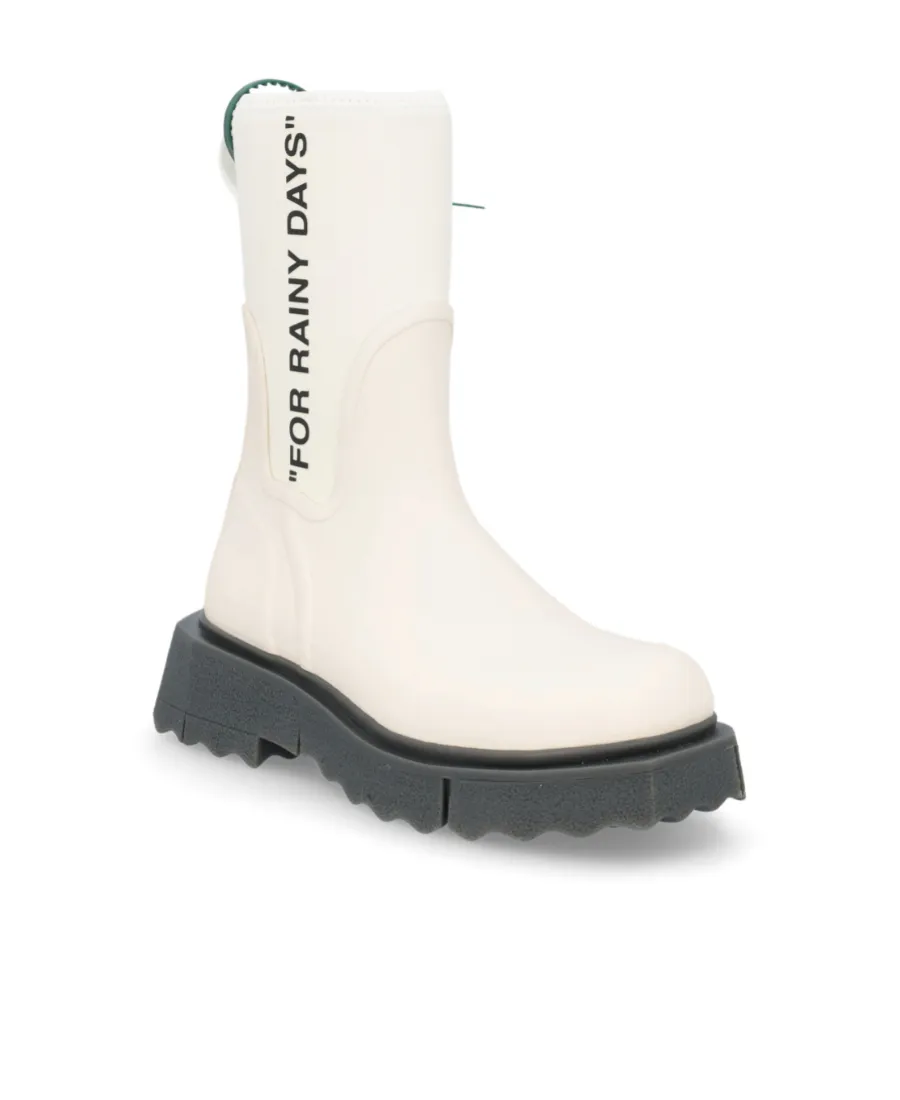 Slogan-Print Ankle Boots
