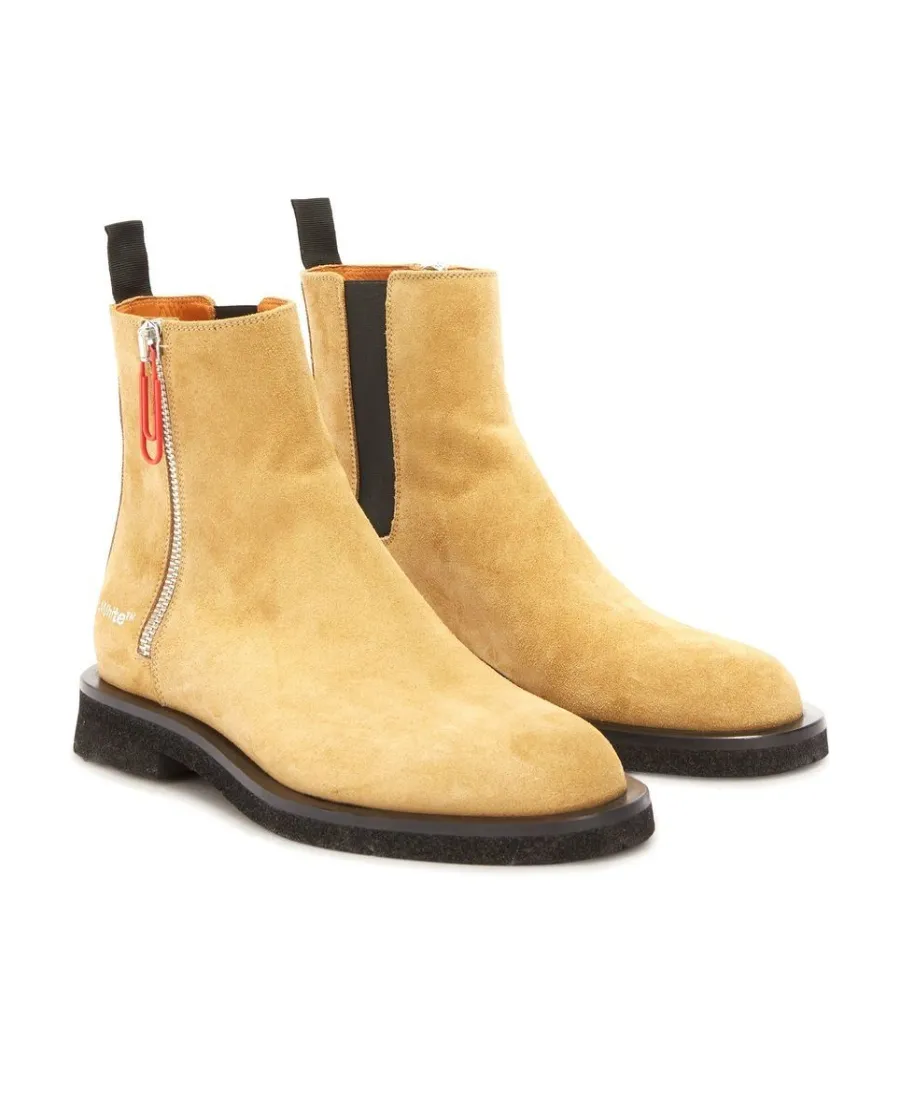Logo Printed Zipped Ankle Boots