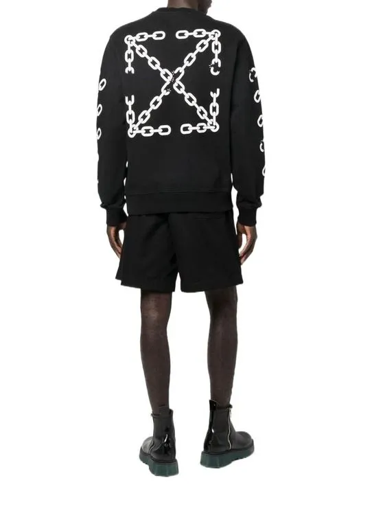 Chain Arrow Logo Printed Crewneck Sweatshirt