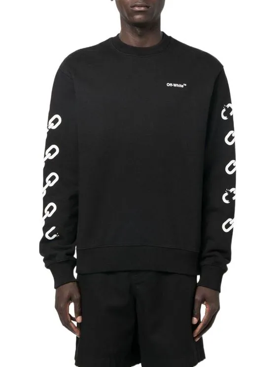 Chain Arrow Logo Printed Crewneck Sweatshirt