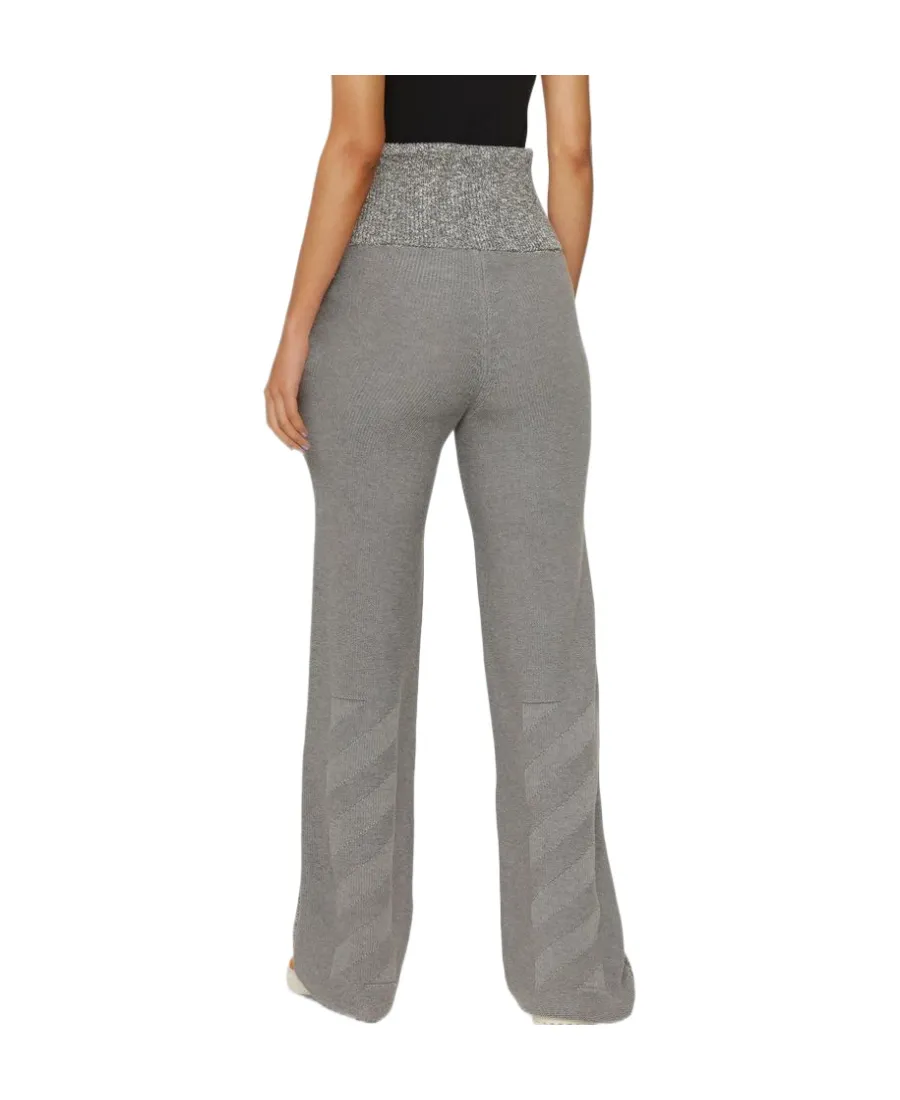 High-Waist Marl-Knit Trousers