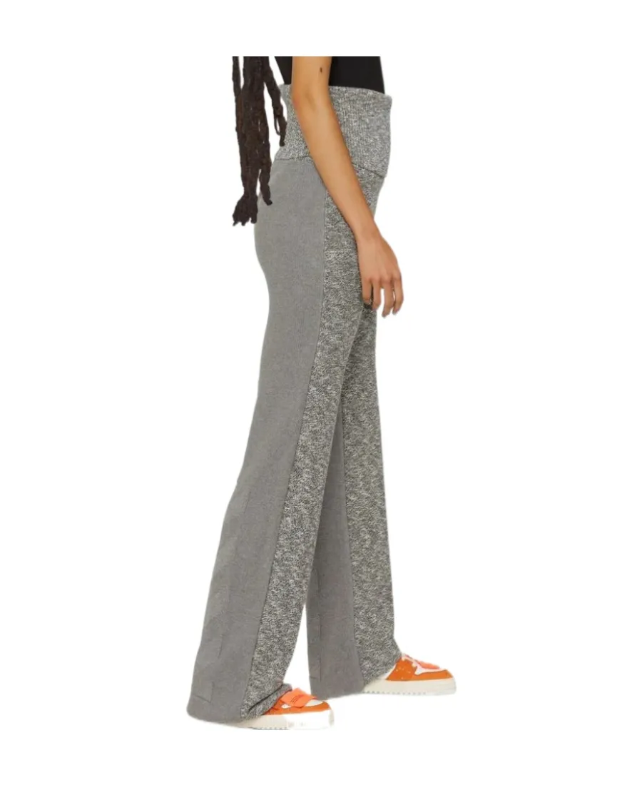 High-Waist Marl-Knit Trousers