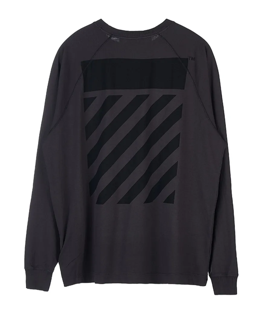 Diag-Stripe Raglan-Sleeve Top