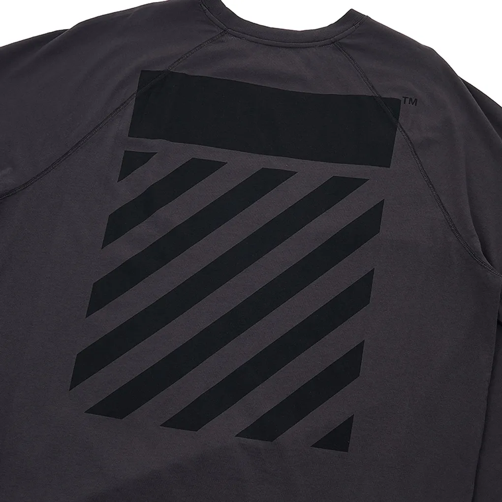 Diag-Stripe Raglan-Sleeve Top