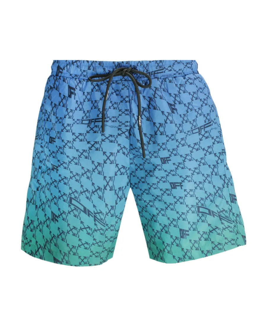 Arrows Monogram-Print Swim Trunks