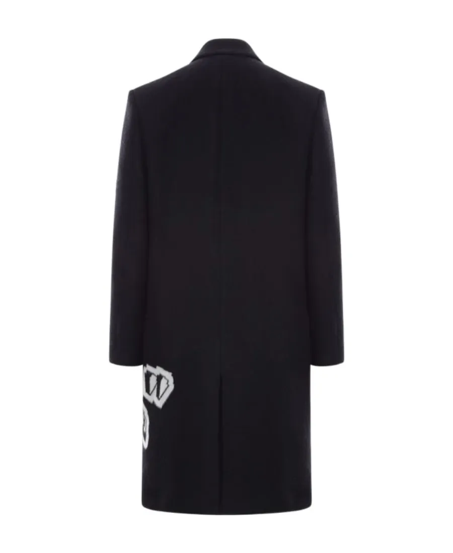 Graphic Printed Single-Breasted Coat