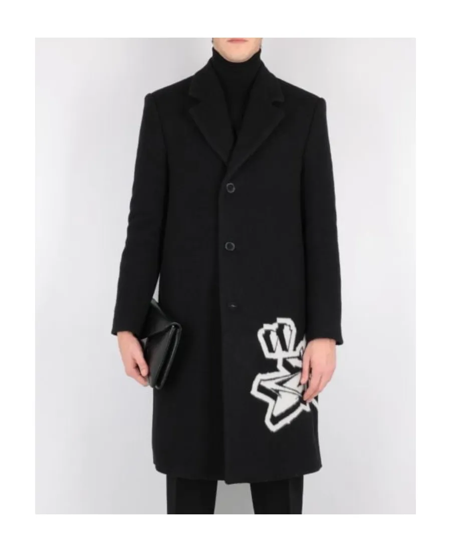 Graphic Printed Single-Breasted Coat