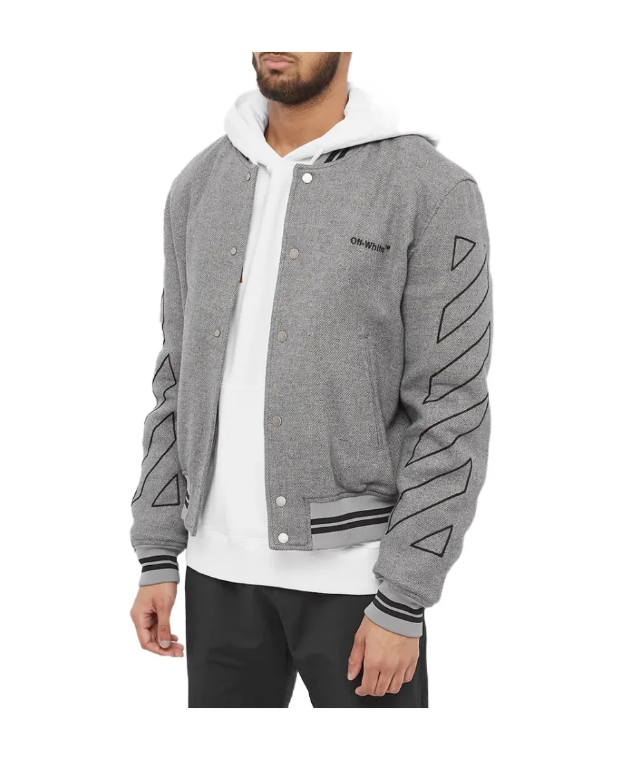 Diag-Stripe Bomber Jacket