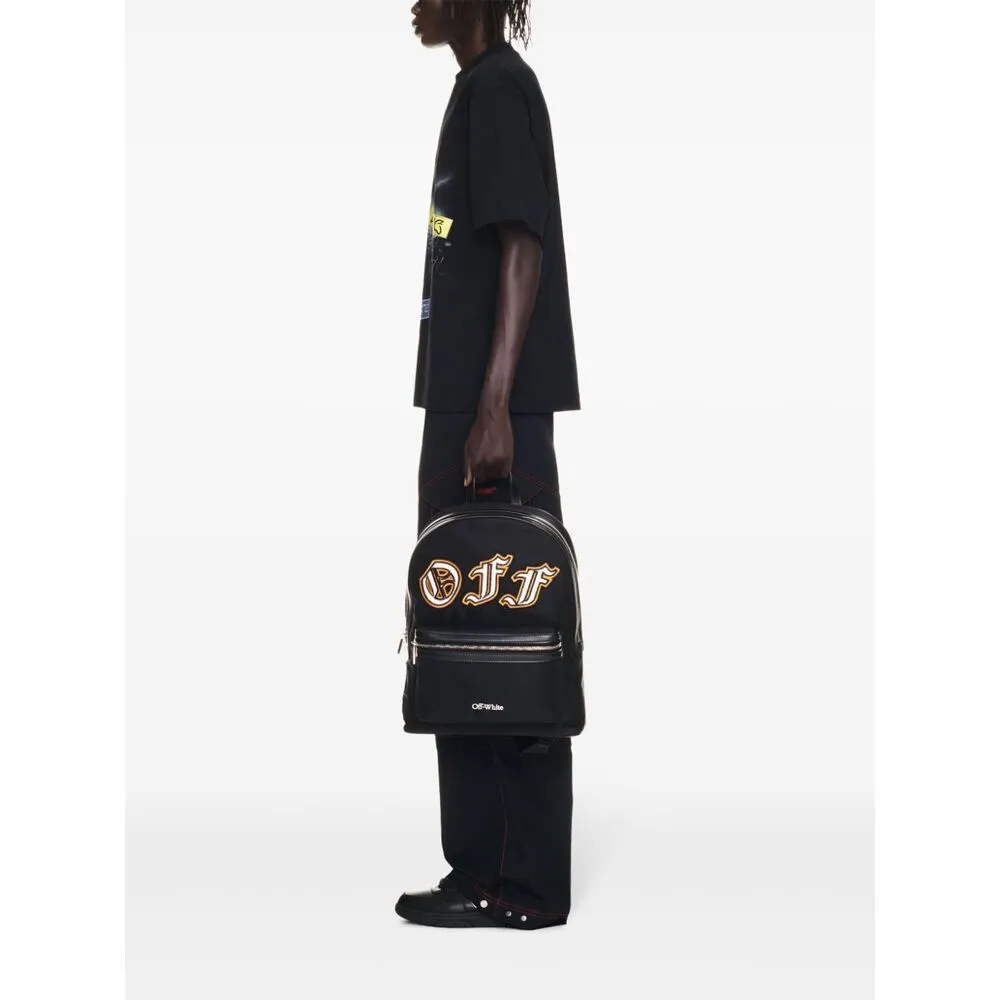 Logo Embroidered Zip-Up Backpack