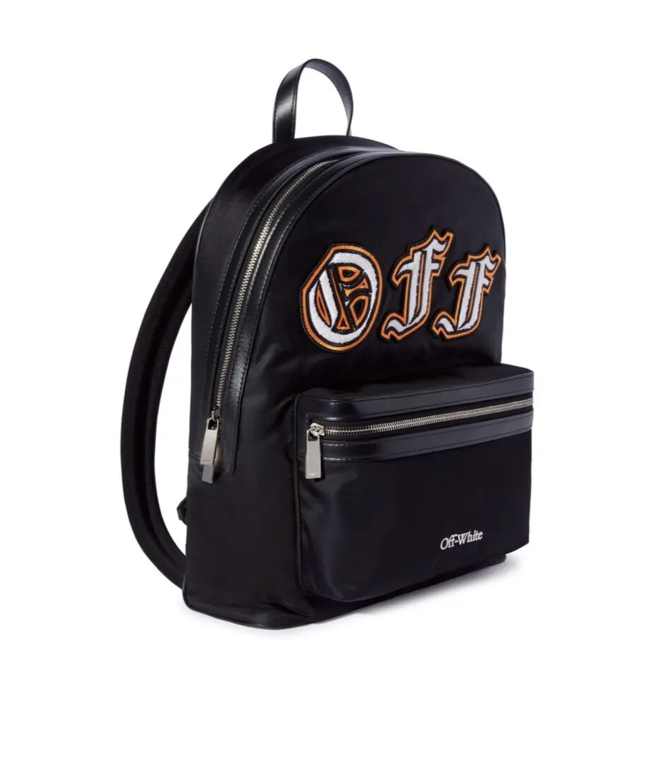 Logo Embroidered Zip-Up Backpack