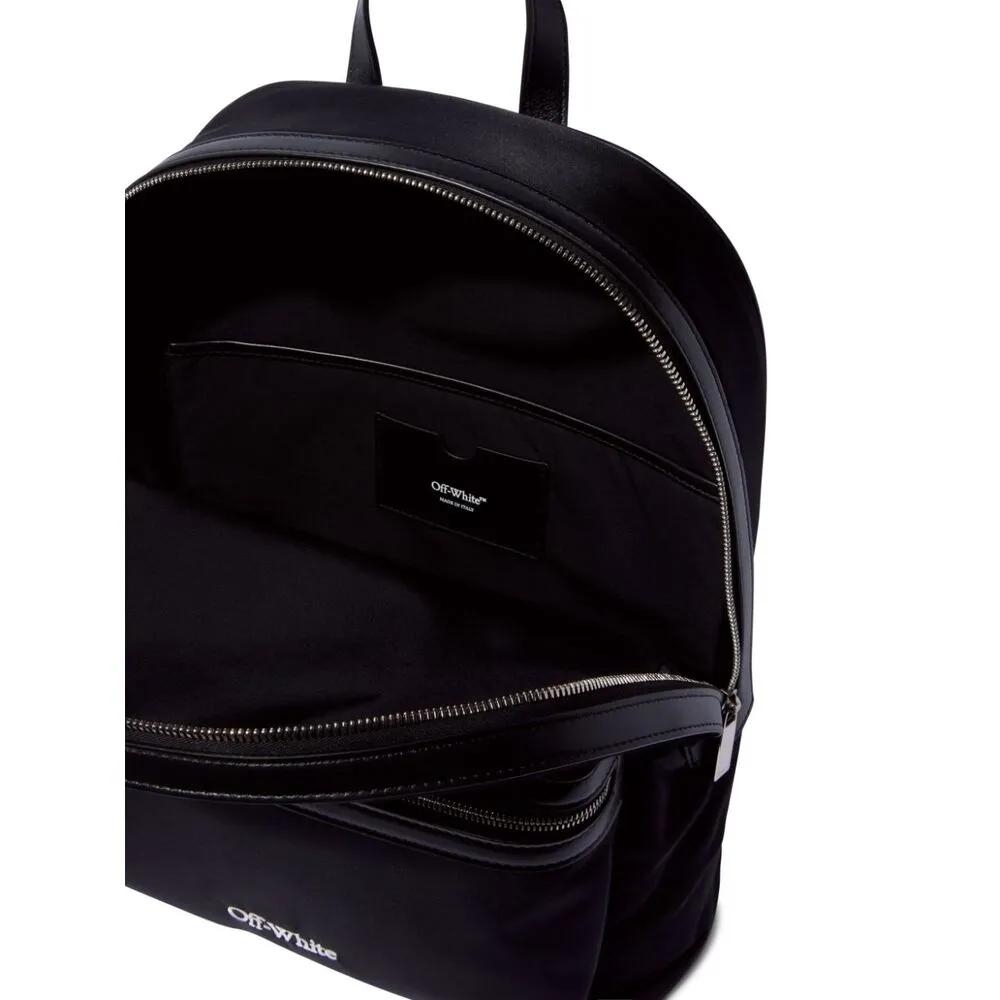 Logo Embroidered Zip-Up Backpack