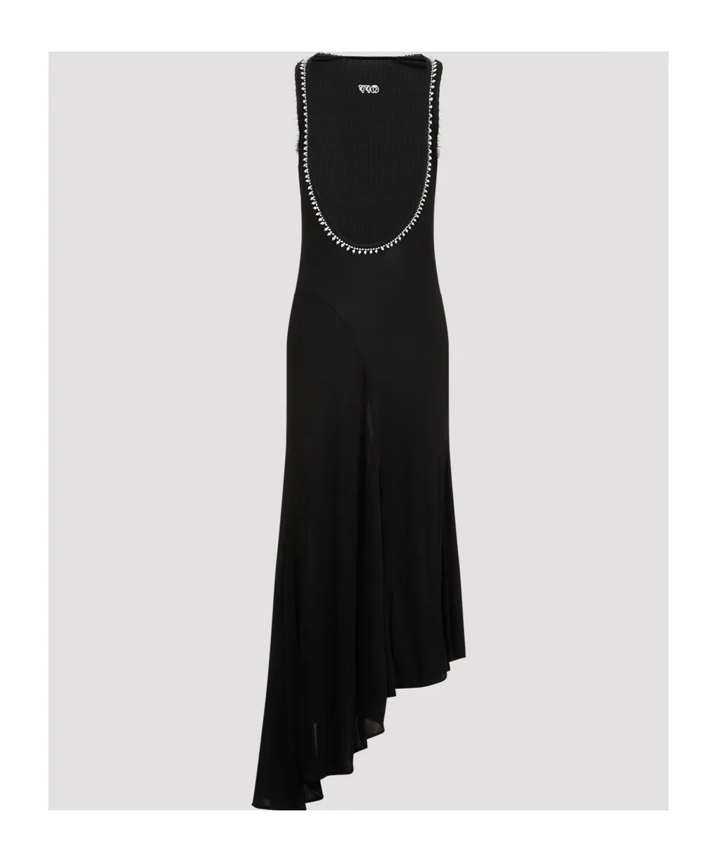 Embellished Asymmetric Sleeveless Dress