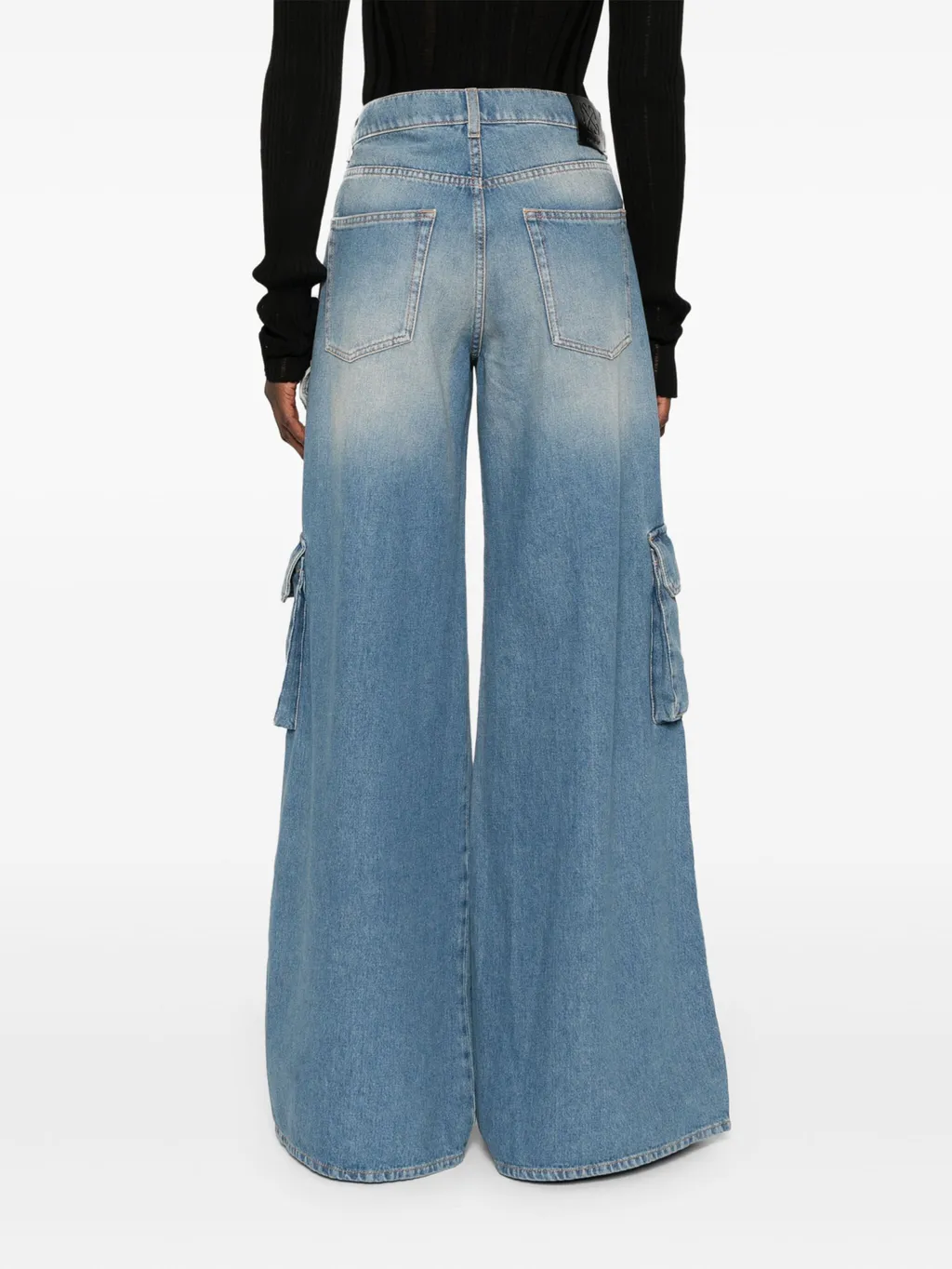 Logo Patch Wide Leg Jeans