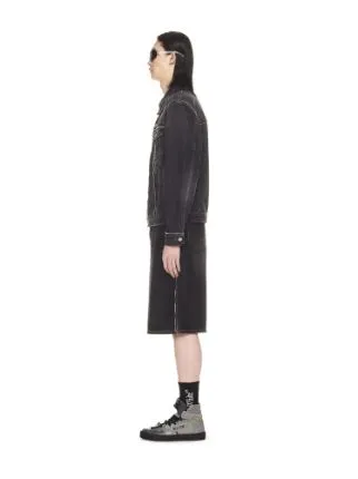 Zip Skate Long-Sleeved Denim Jacket