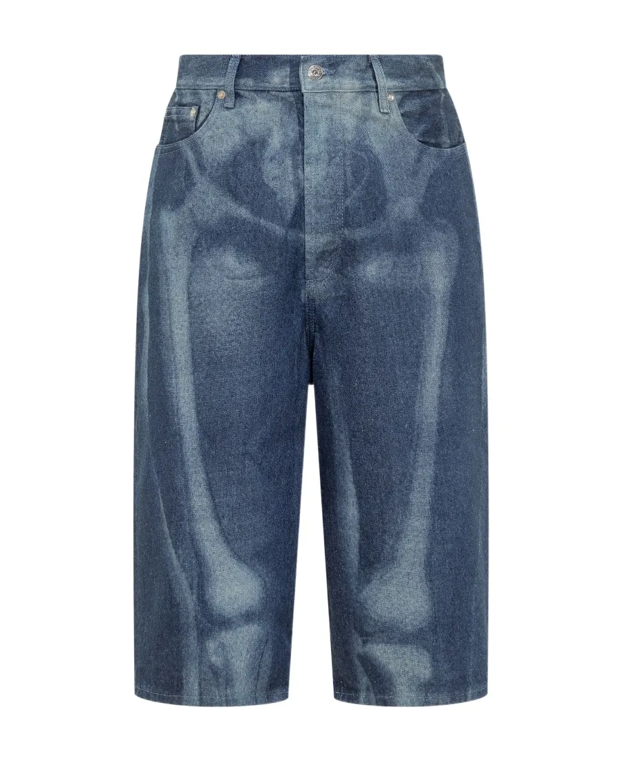 Straight Leg Denim Shorts