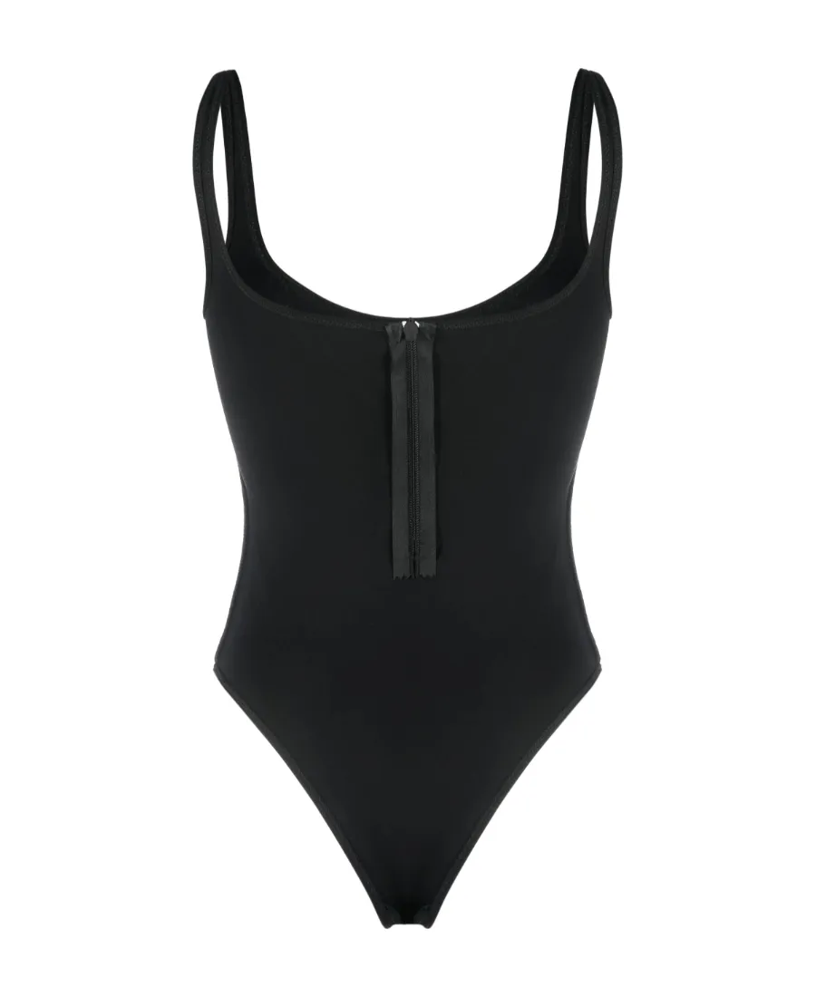 Logo Zippered Swimsuit