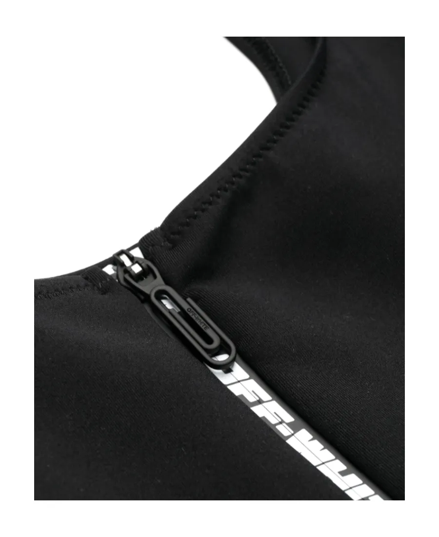 Logo Zippered Swimsuit