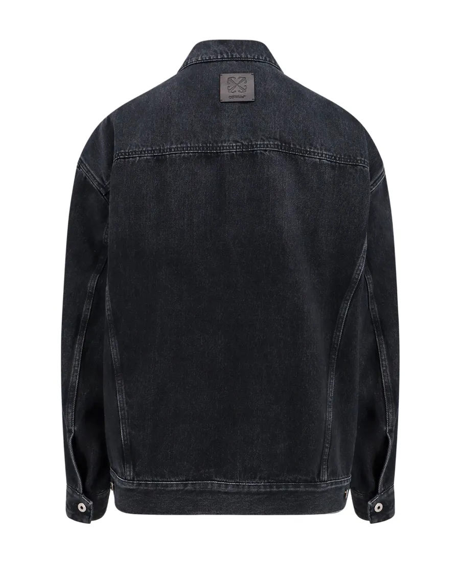 Logo Patch Buttoned Denim Jacket