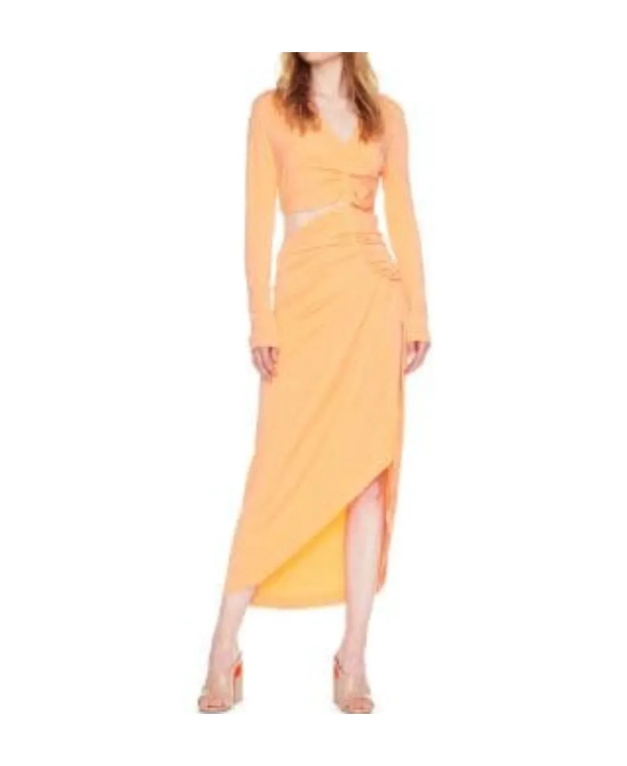 Ruched Long-Sleeved Dress