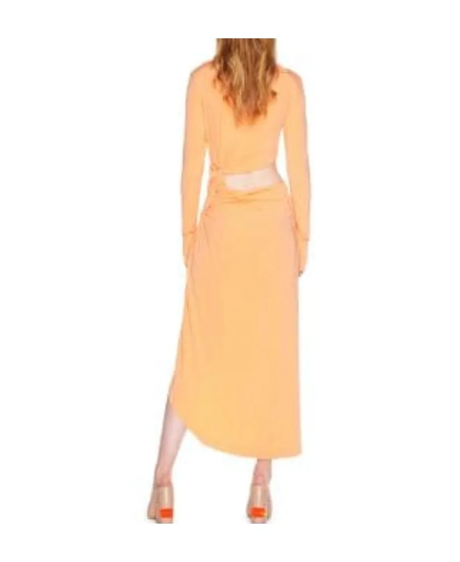 Ruched Long-Sleeved Dress