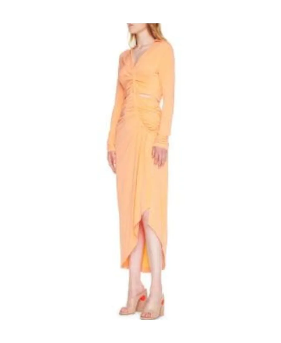 Ruched Long-Sleeved Dress