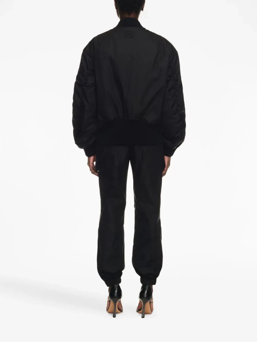 Band-Collared Zip-Up Bomber Jacket