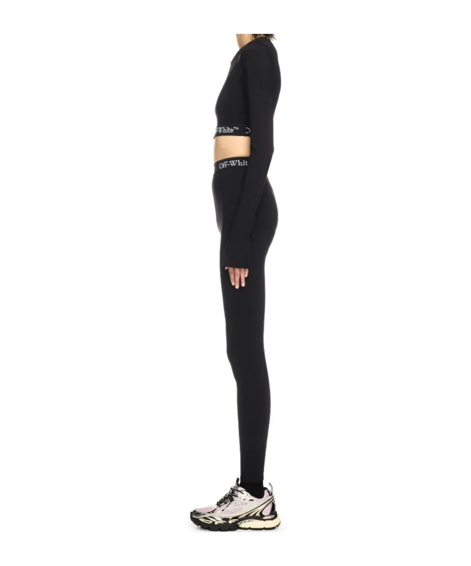Logo Band Zip Crop Top