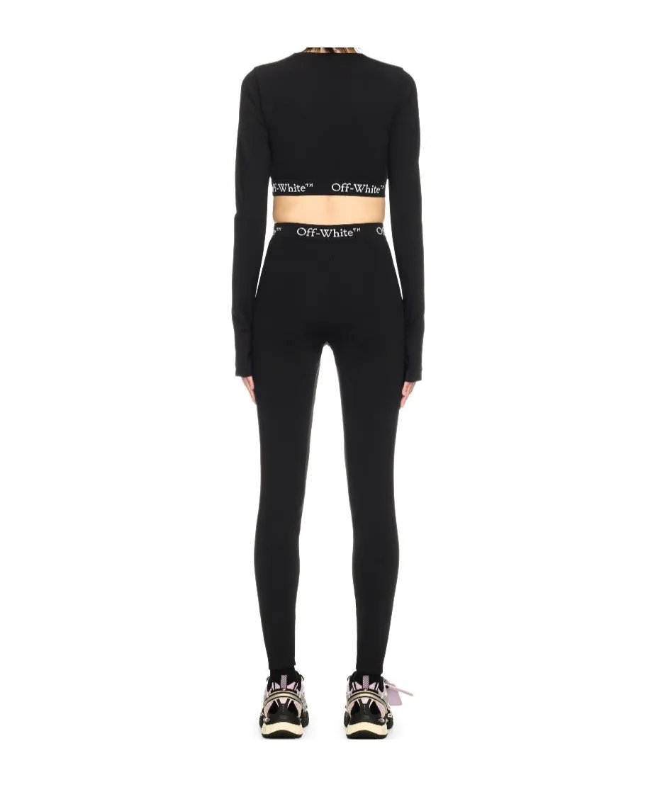 Logo Band Zip Crop Top