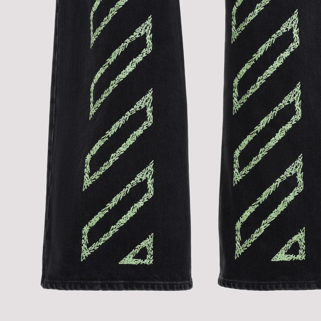 Logo Patch Flared Jeans