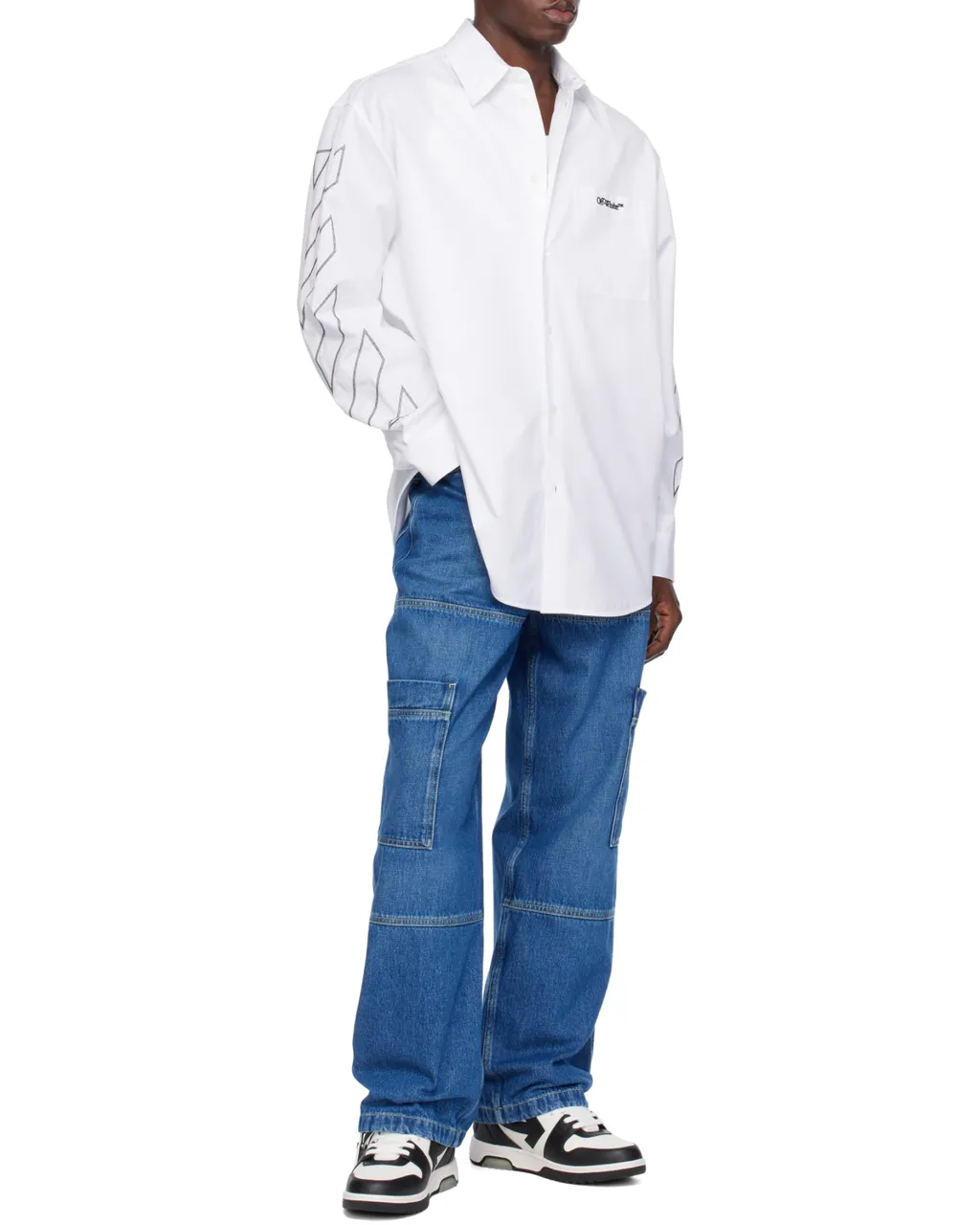 Logo Embroidered Long Sleeved Overshirt