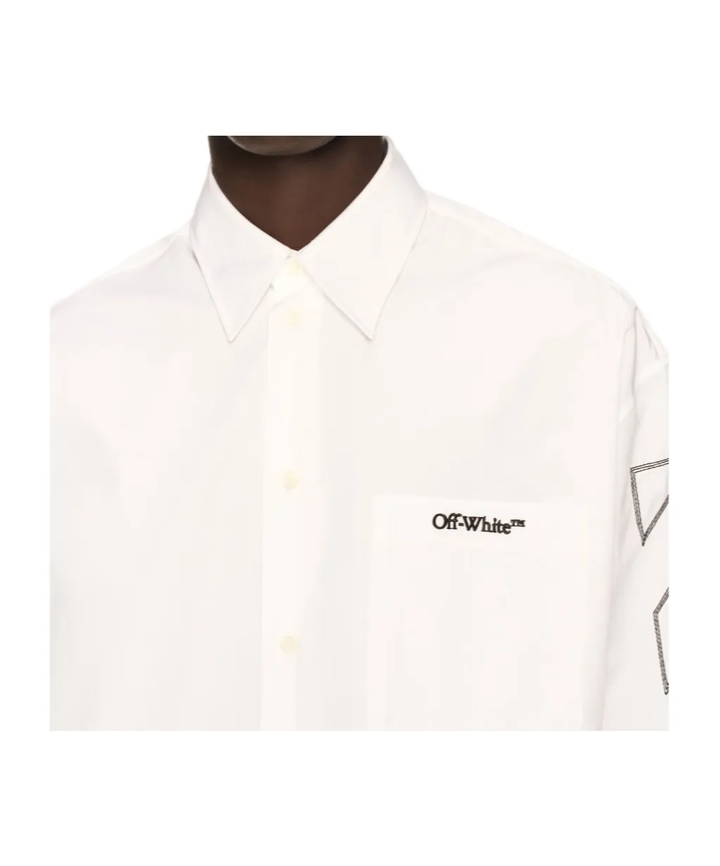 Logo Embroidered Long Sleeved Overshirt