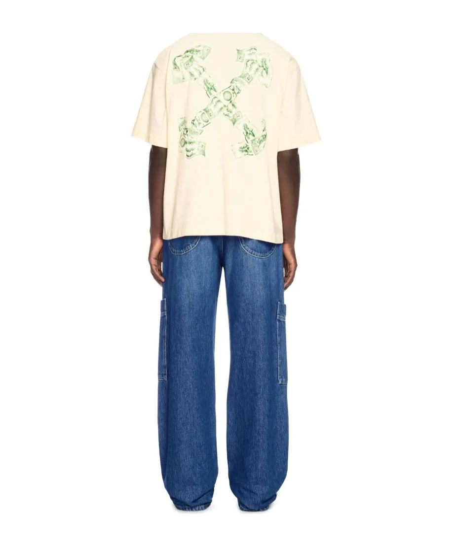 Irregular Logo Embroidered Jeans