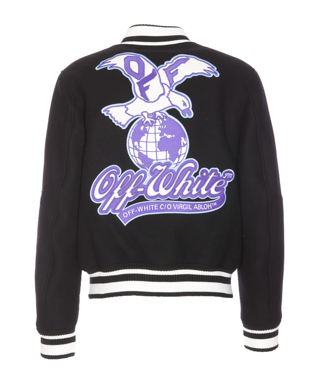 Logo Embroidered Button-Up Jacket