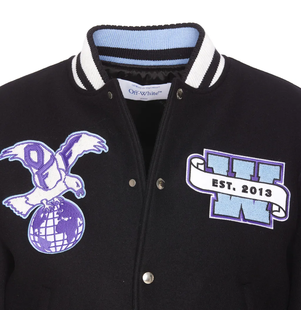 Logo Embroidered Button-Up Jacket