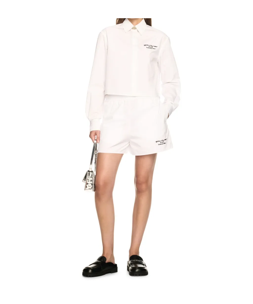 Logo Embroidered Poplin Shorts