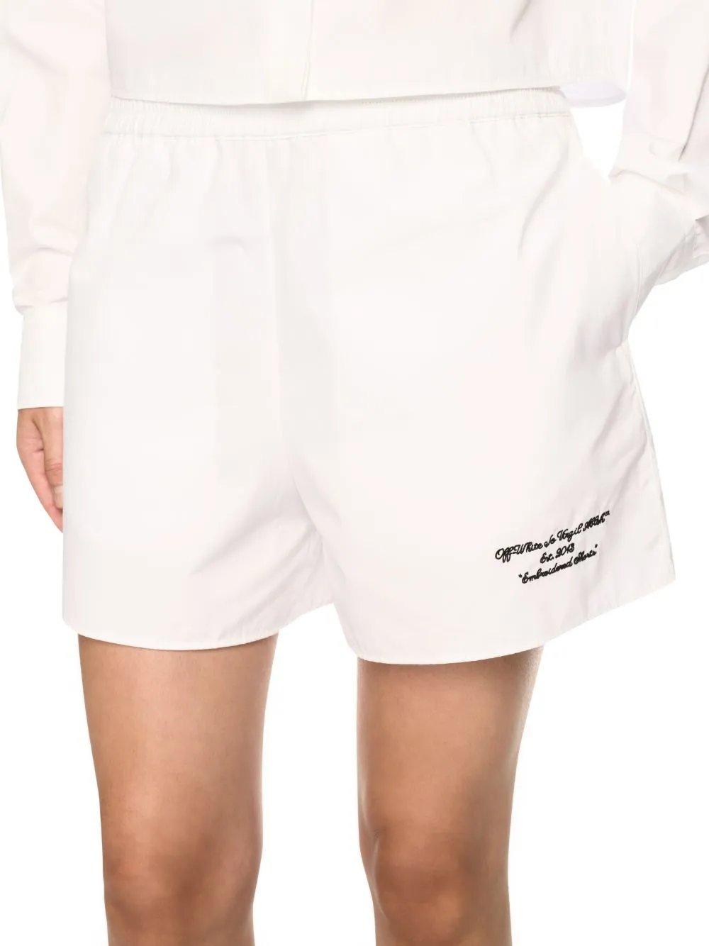 Logo Embroidered Poplin Shorts