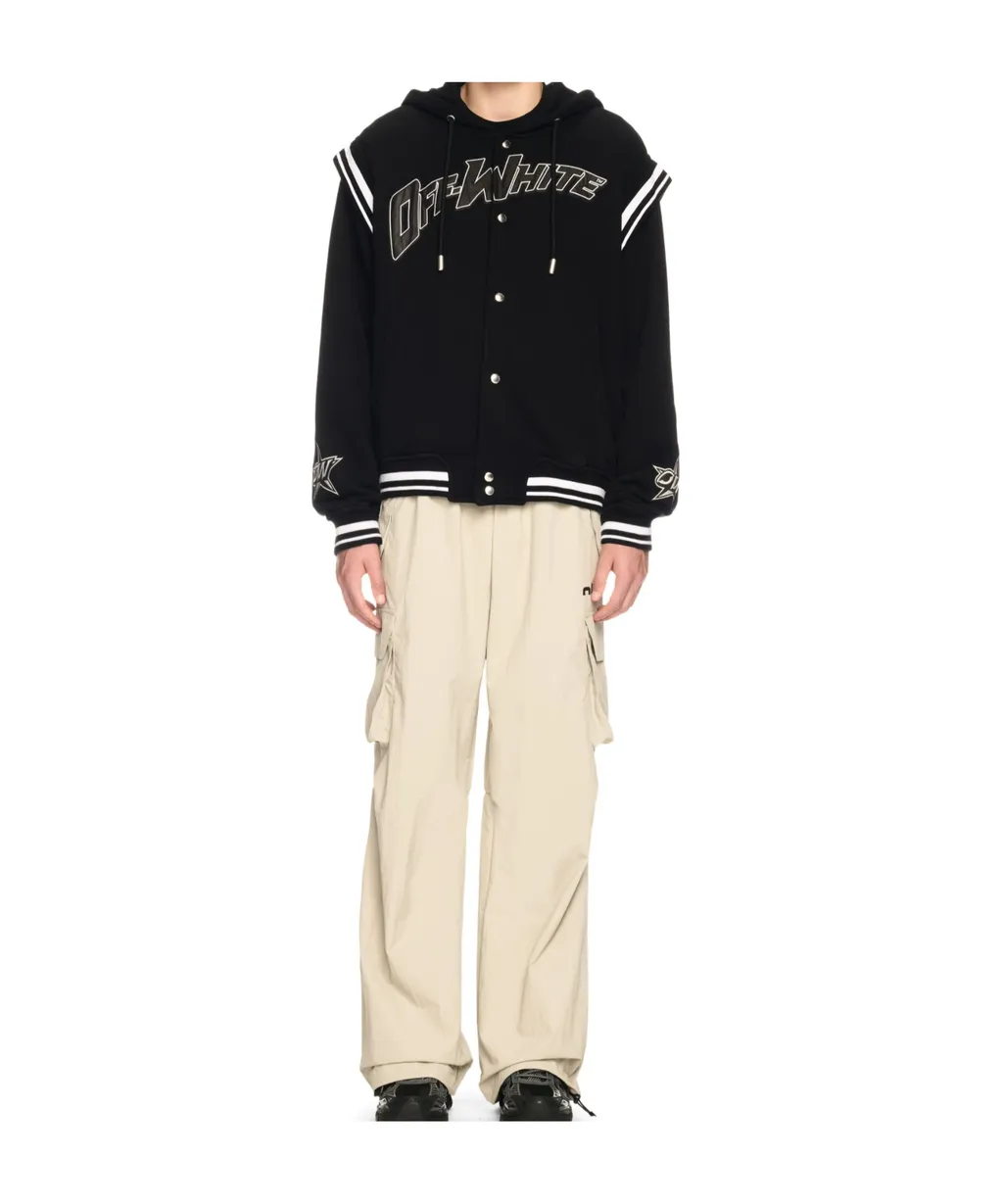 Logo Detailed Drawstring Bomber Jacket